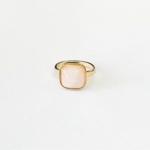 NWT, Sanctuary Project Square Rose Quartz Statement Ring